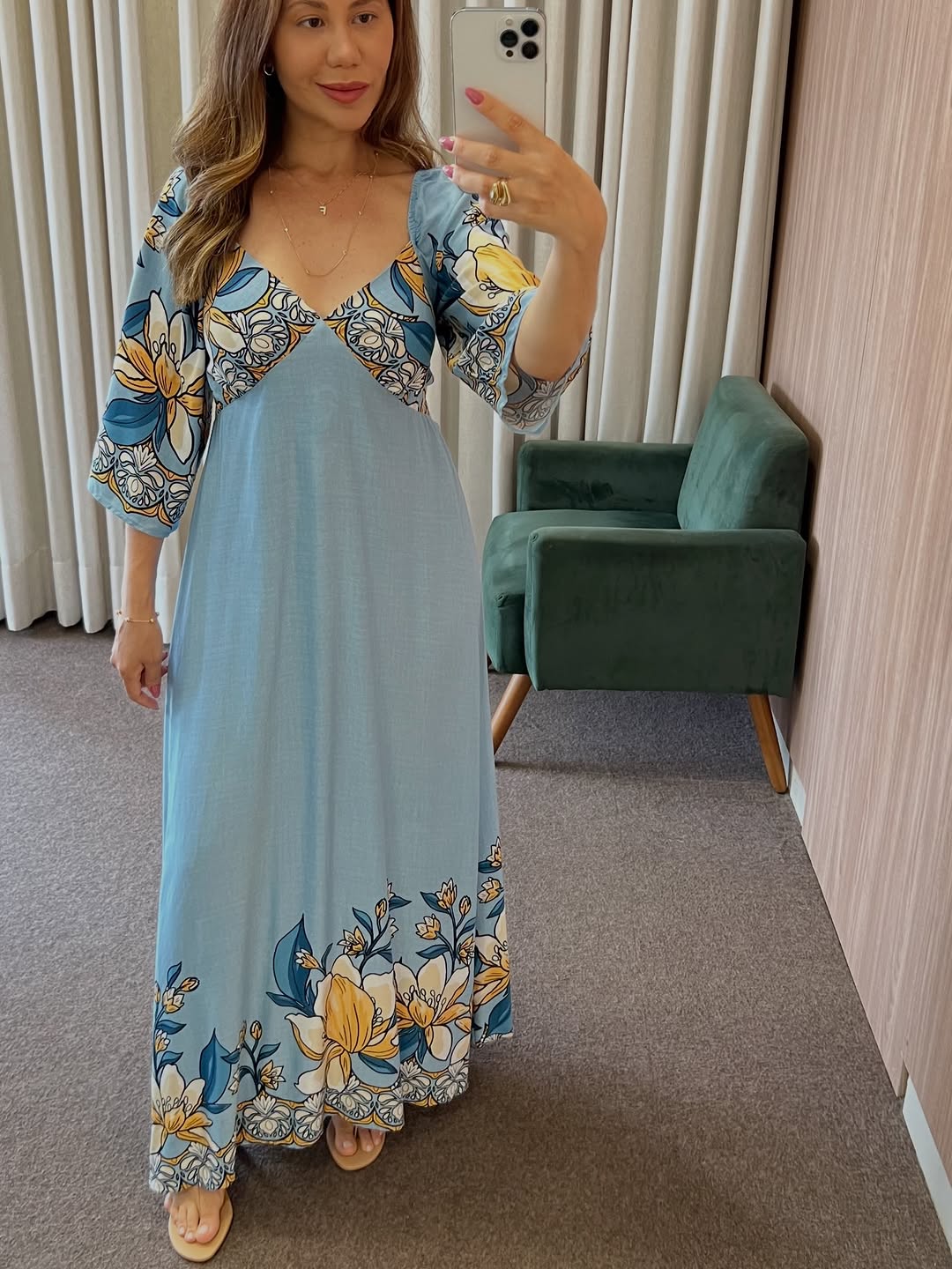 1370 | Vestido Melinda - Estampa Flor de Lís