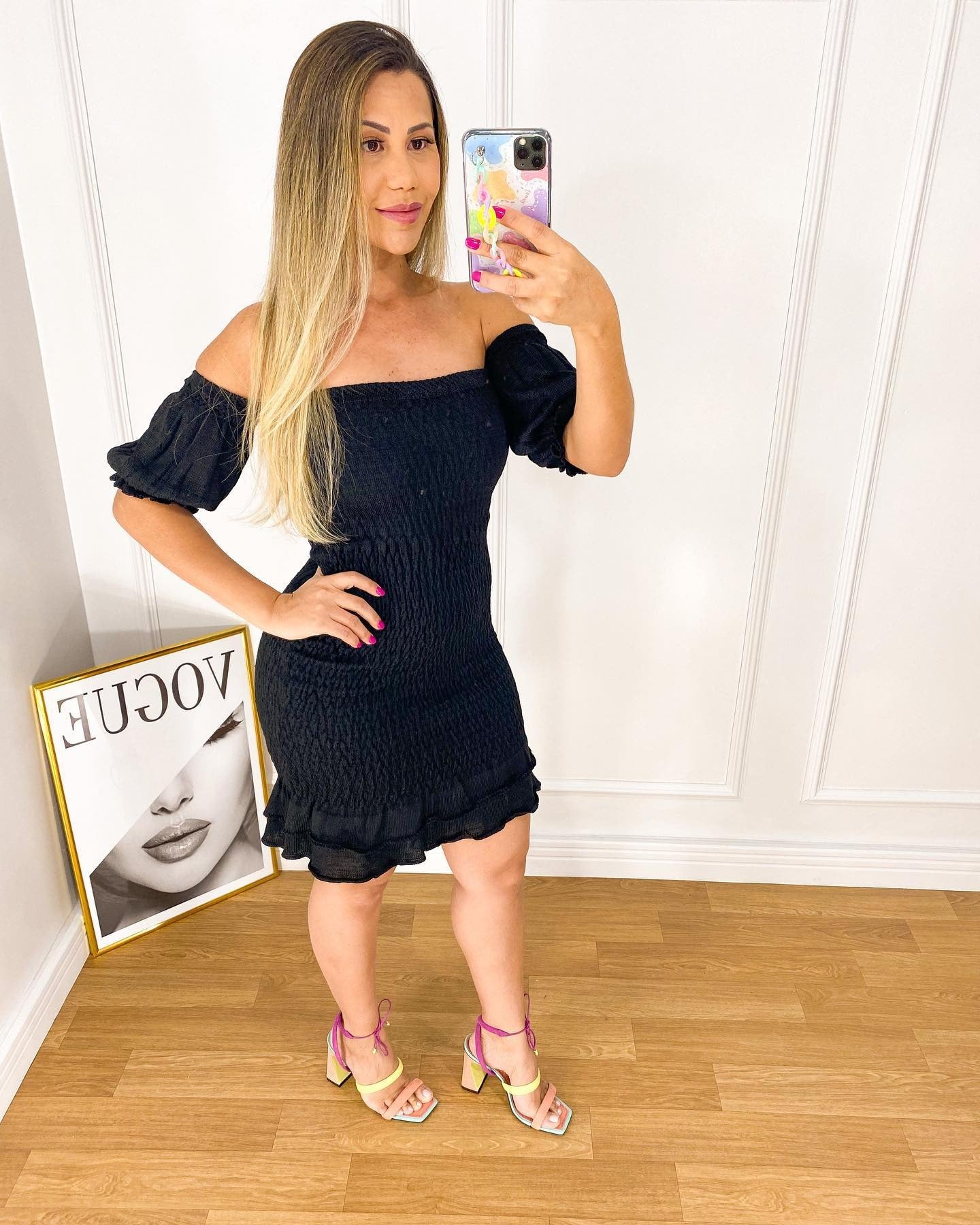 1332 | Vestido Bruna - Preto Liso