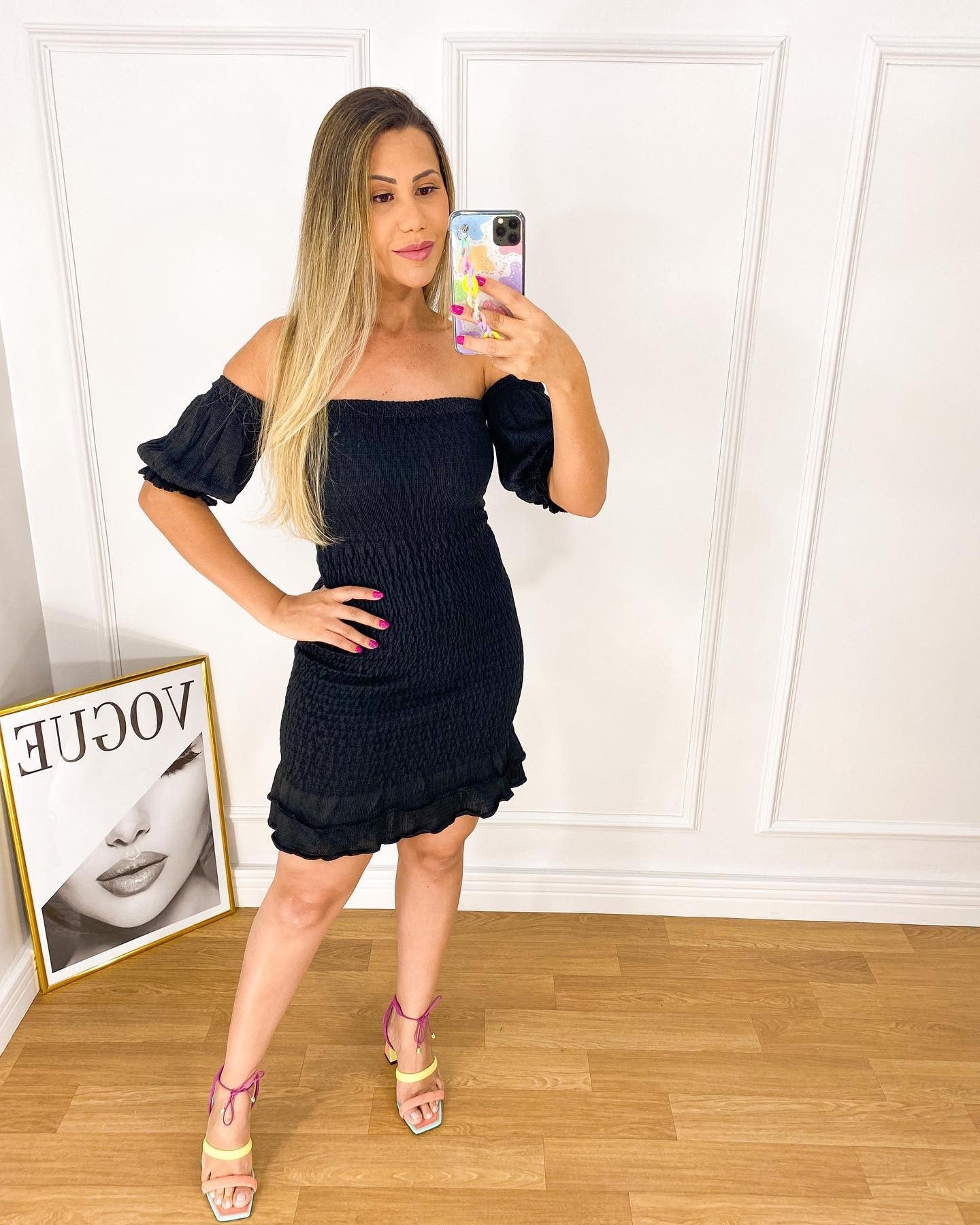 1332 | Vestido Bruna - Preto Liso