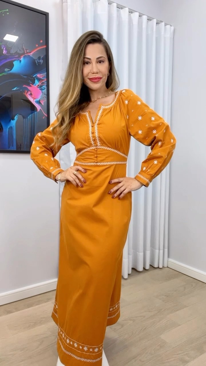 1316 | Vestido Minéia - Decote em V